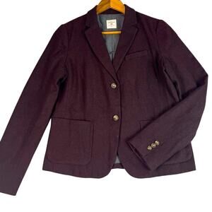 GAP Academy Blazer Women’s 10 Brick Red Wool Blend Tweed Schoolboy Cut Preppy